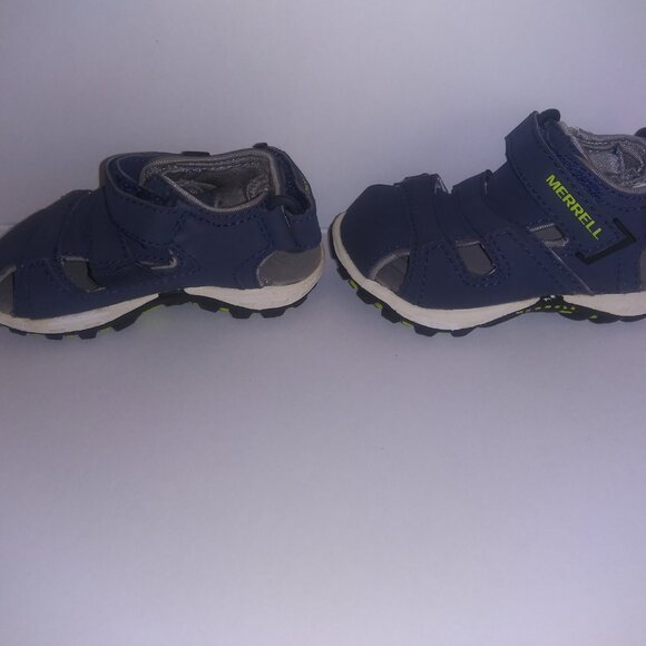 Merrell Aqua Deck Junior Hydro Sandals Toddler Kids Size 4 Dark Denim - Picture 2 of 8